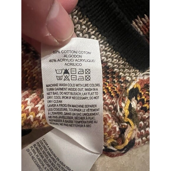 Lucky Brand Sweater Women 2X Aztec Southwestern Cardigan Shawl Collar Open Front - Picture 10 of 11
